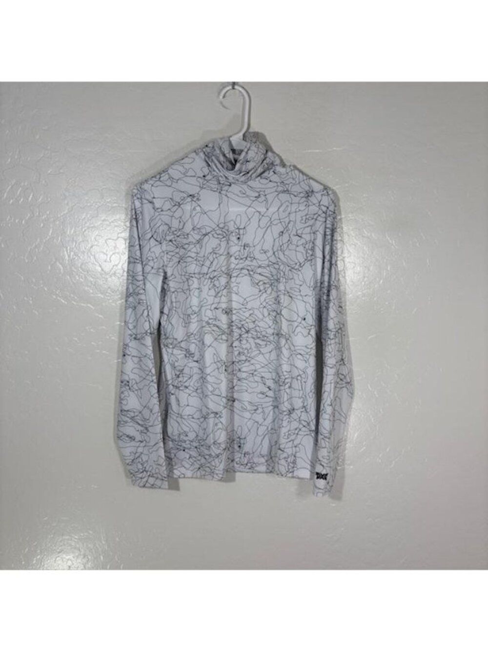 PXG Shirt Womens Small White Long Sleeve Mock Neck Golf Print Performance